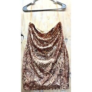 Paravenue Formal Gown Womans Sz L Custom Dress Pink Shoulder Strap Pull over